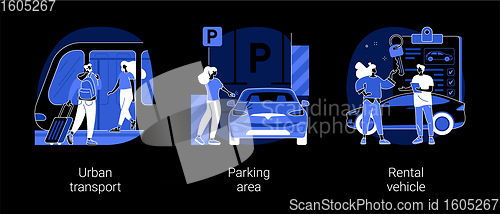 Image of Car traffic abstract concept vector illustrations.