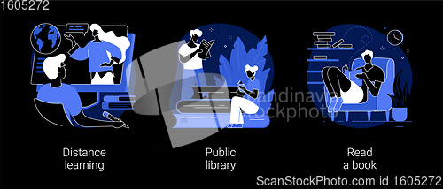Image of Off campus learning abstract concept vector illustrations.