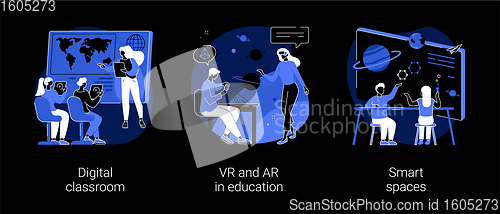 Image of Interactive learning abstract concept vector illustrations.
