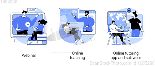 Image of E-learning abstract concept vector illustrations.