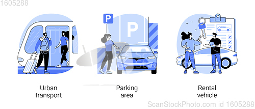 Image of Car traffic abstract concept vector illustrations.