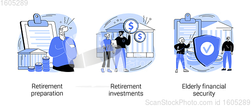 Image of Retirement financial planning abstract concept vector illustrations.