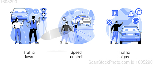 Image of Vehicle movement regulation abstract concept vector illustrations.