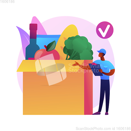 Image of Box subscription service abstract concept vector illustration.