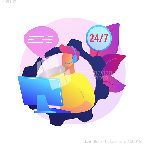 Image of Call center abstract concept vector illustration.