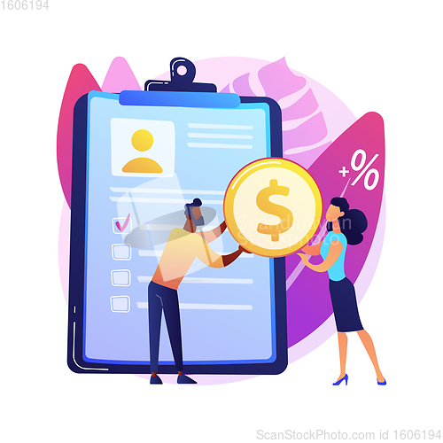 Image of Money lending abstract concept vector illustration.