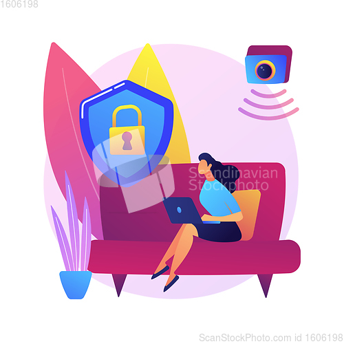 Image of Indoor security system abstract concept vector illustration.