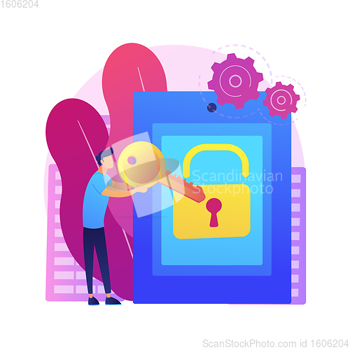 Image of Access control system abstract concept vector illustration.