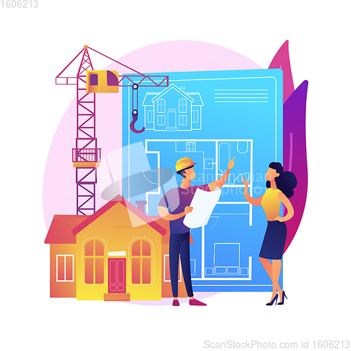 Image of Real estate development abstract concept vector illustration.