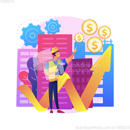 Image of Building investment abstract concept vector illustration.