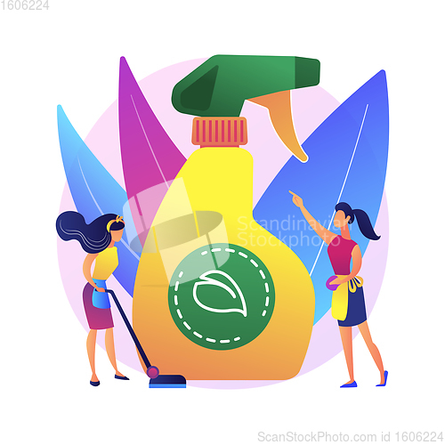 Image of Green cleaning abstract concept vector illustration.