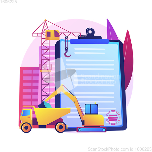 Image of Building industry license abstract concept vector illustration.