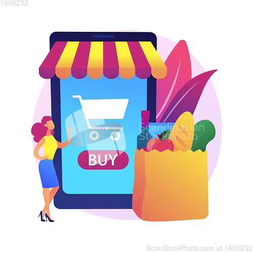 Image of Digital supermarket abstract concept vector illustration.