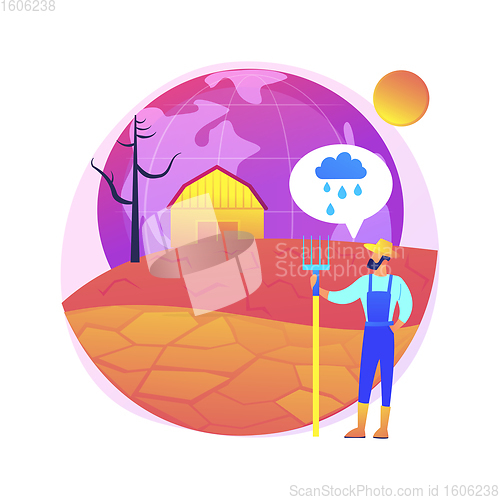 Image of Drought abstract concept vector illustration.
