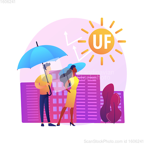 Image of Ultraviolet radiation abstract concept vector illustration.