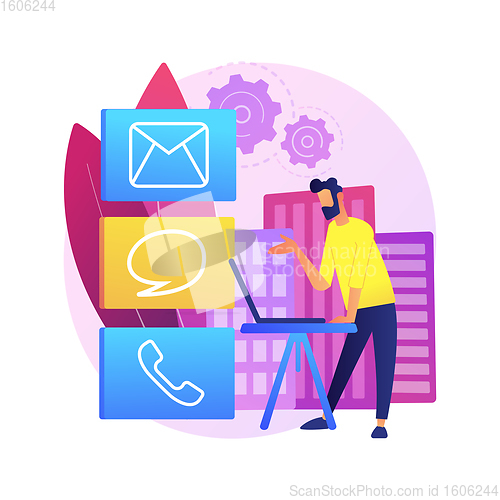 Image of Contact center abstract concept vector illustration.