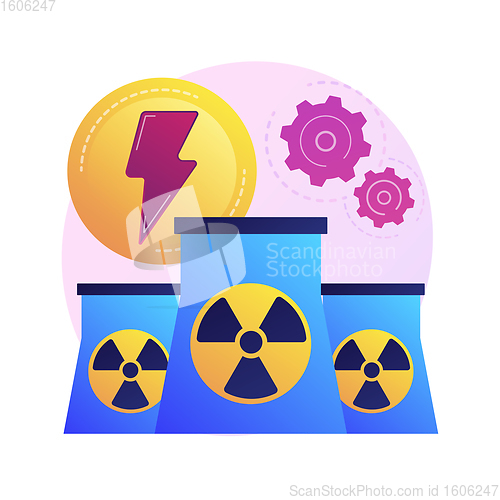 Image of Nuclear power plant, atomic reactors, energy production vector concept metaphor.