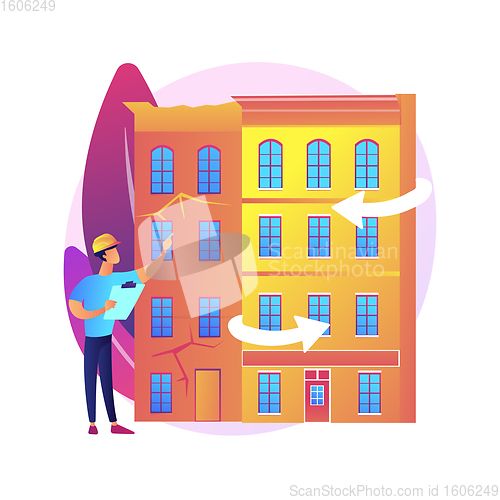 Image of Old buildings modernization abstract concept vector illustration.