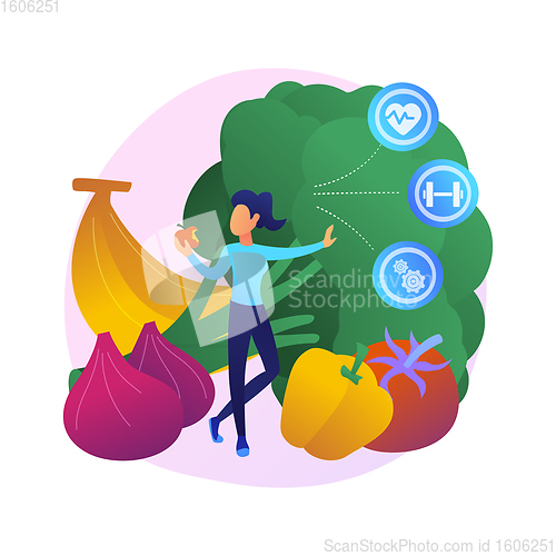 Image of Raw veganism abstract concept vector illustration.