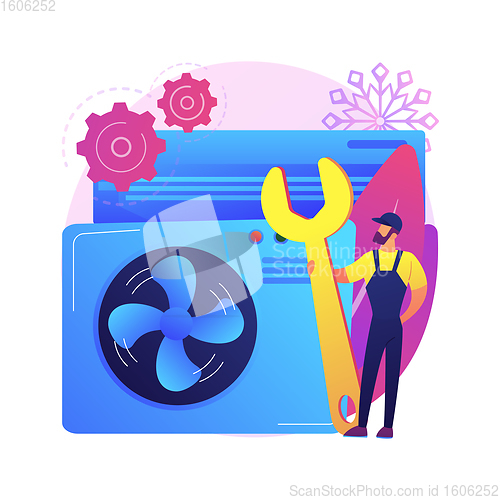 Image of Air conditioning and refrigeration services abstract concept vector illustration.