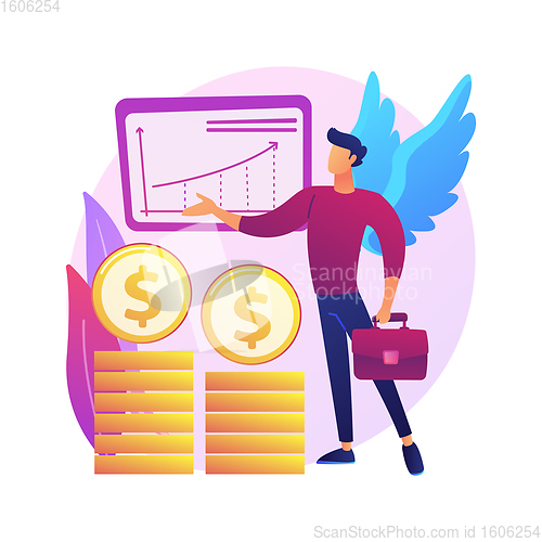 Image of Angel investor abstract concept vector illustration.