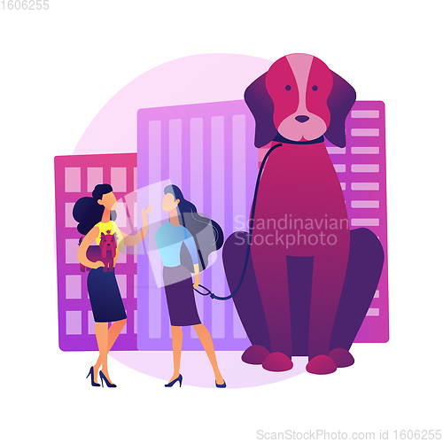 Image of Pet in the big city abstract concept vector illustration.