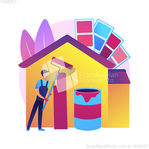 Image of Painter services abstract concept vector illustration.