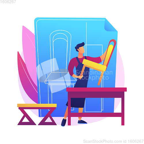 Image of Custom furniture abstract concept vector illustration.