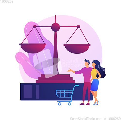 Image of Consumer law abstract concept vector illustration.