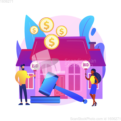 Image of Auction house abstract concept vector illustration.