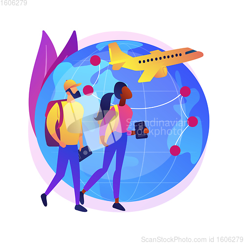 Image of Global travelling abstract concept vector illustration.