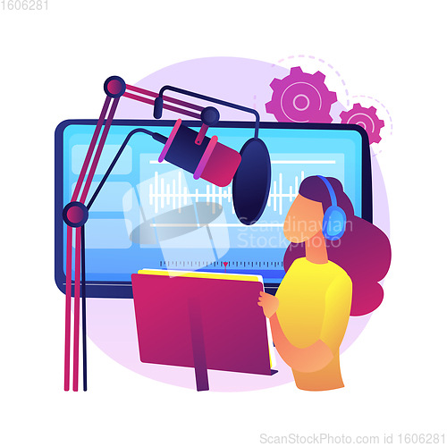 Image of Voice over services abstract concept vector illustration.