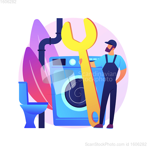 Image of Plumber services abstract concept vector illustration.