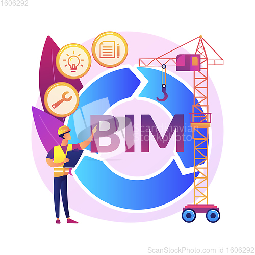 Image of Building information modeling abstract concept vector illustration.