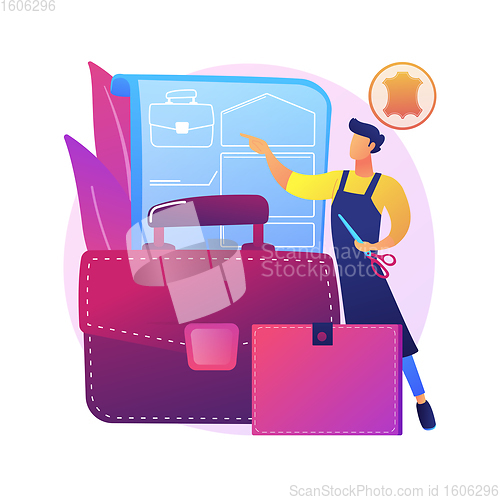 Image of Leather handcraft abstract concept vector illustration.