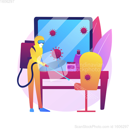 Image of Beauty salons sanitation abstract concept vector illustration.