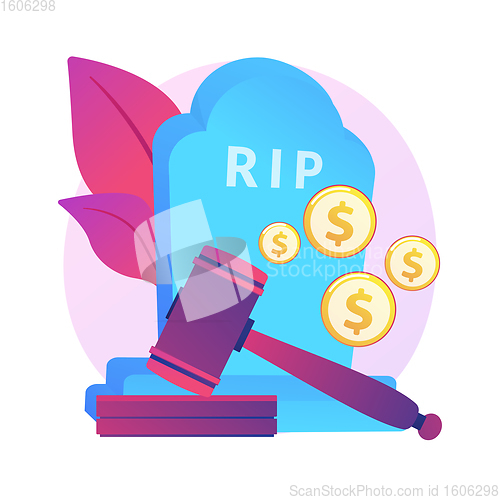 Image of Death grant abstract concept vector illustration.