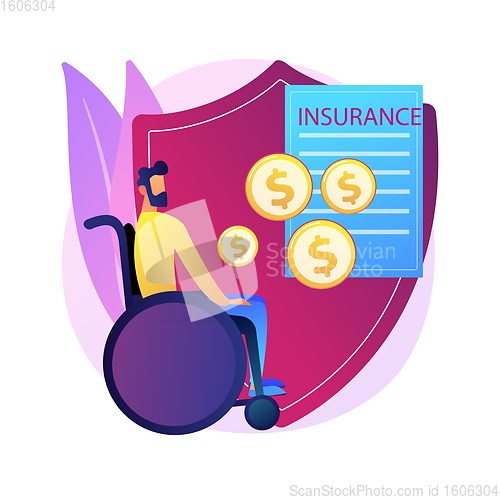 Image of Disability insurance abstract concept vector illustration.