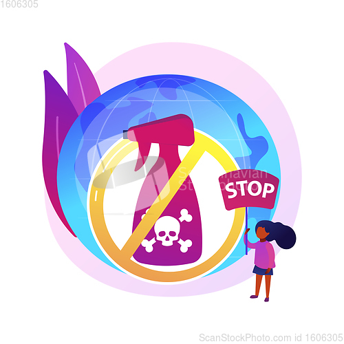 Image of Herbicide ban abstract concept vector illustration.