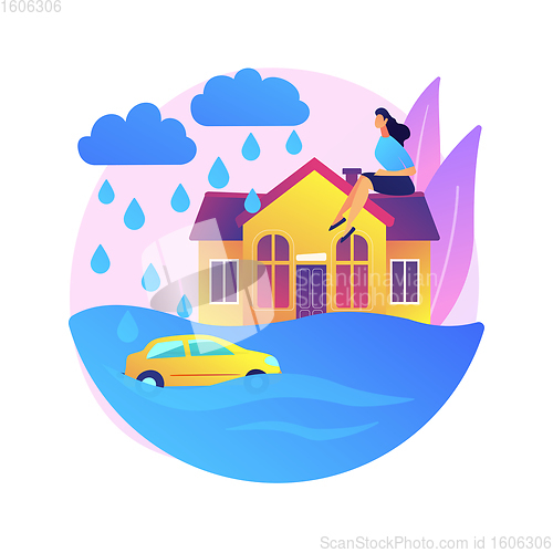Image of Flood abstract concept vector illustration.