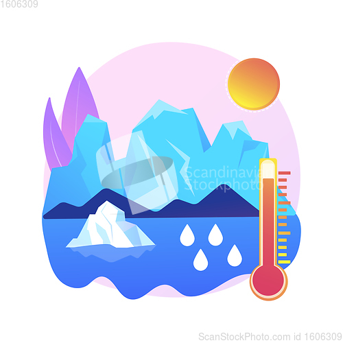 Image of Melting glaciers abstract concept vector illustration.