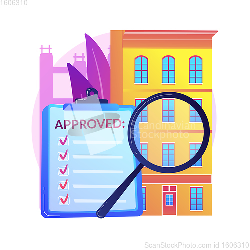 Image of Construction quality control abstract concept vector illustration.