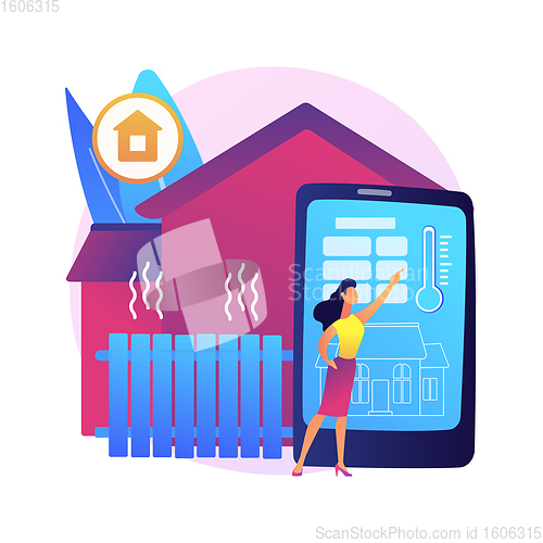 Image of Home heating technologies abstract concept vector illustration.