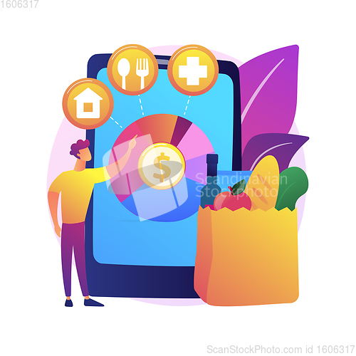 Image of Consumption expenditure abstract concept vector illustration.