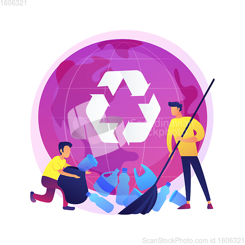 Image of Recycling plastic bottles vector concept metaphor