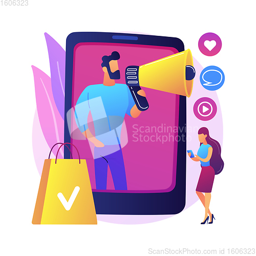 Image of Brand advocate abstract concept vector illustration.