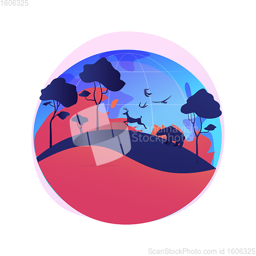 Image of Wildfires abstract concept vector illustration.