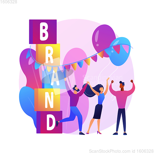 Image of Brand event abstract concept vector illustration.