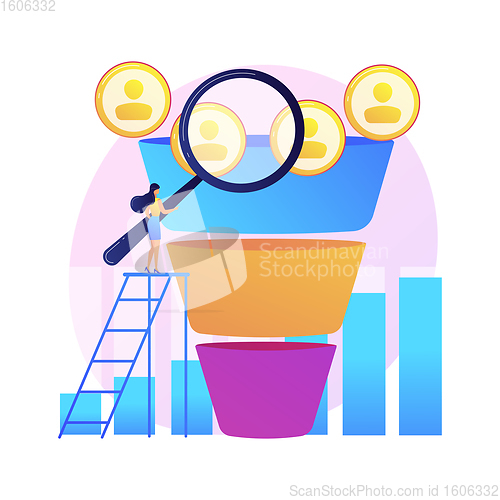 Image of Marketing funnel abstract concept vector illustration.