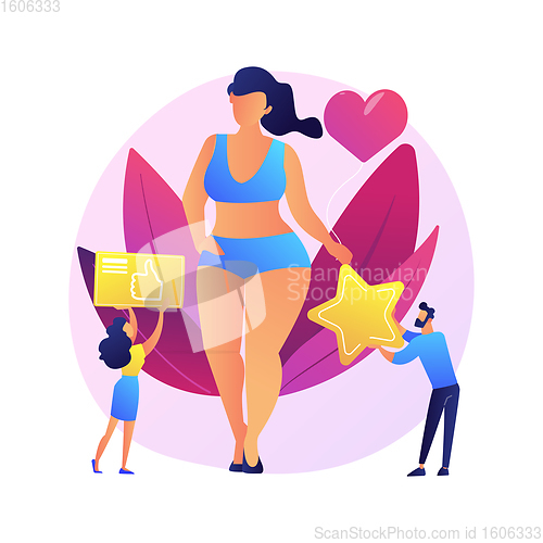Image of Body positive abstract concept vector illustration.